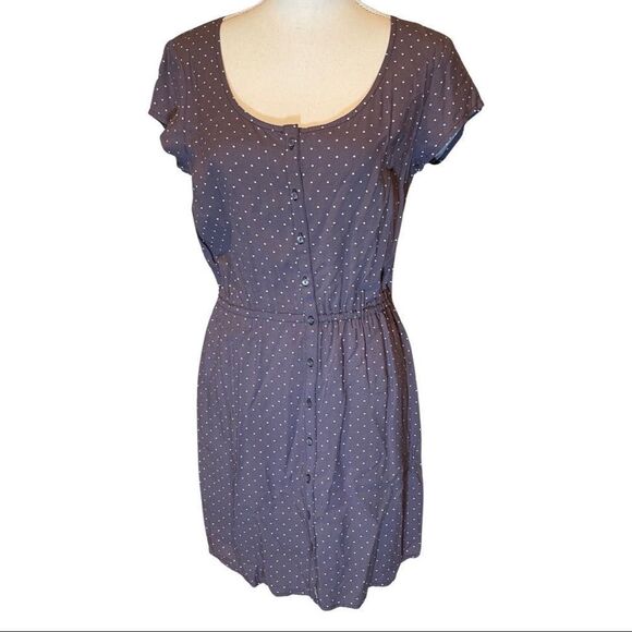LEVIS lavender dress w/ white polka dots, lightweight w/ Button Closure, Size S - Picture 1 of 10
